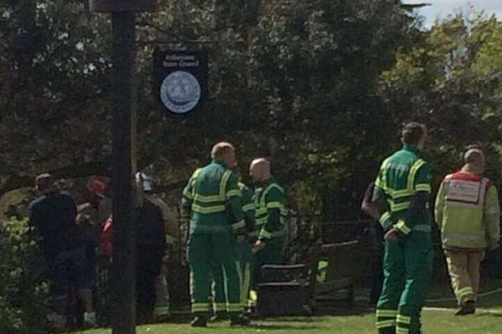 Fire crews at the rescue scene in Folkestone. Picture: @bradyboyqpr