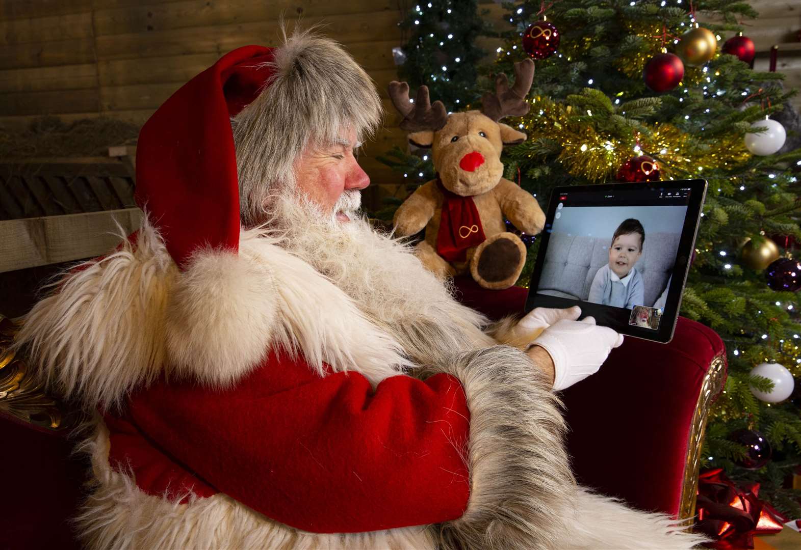 Santa has been forced to do things a bit differently this year due to the pandemic and social distancing (Matt Alexander/PA)