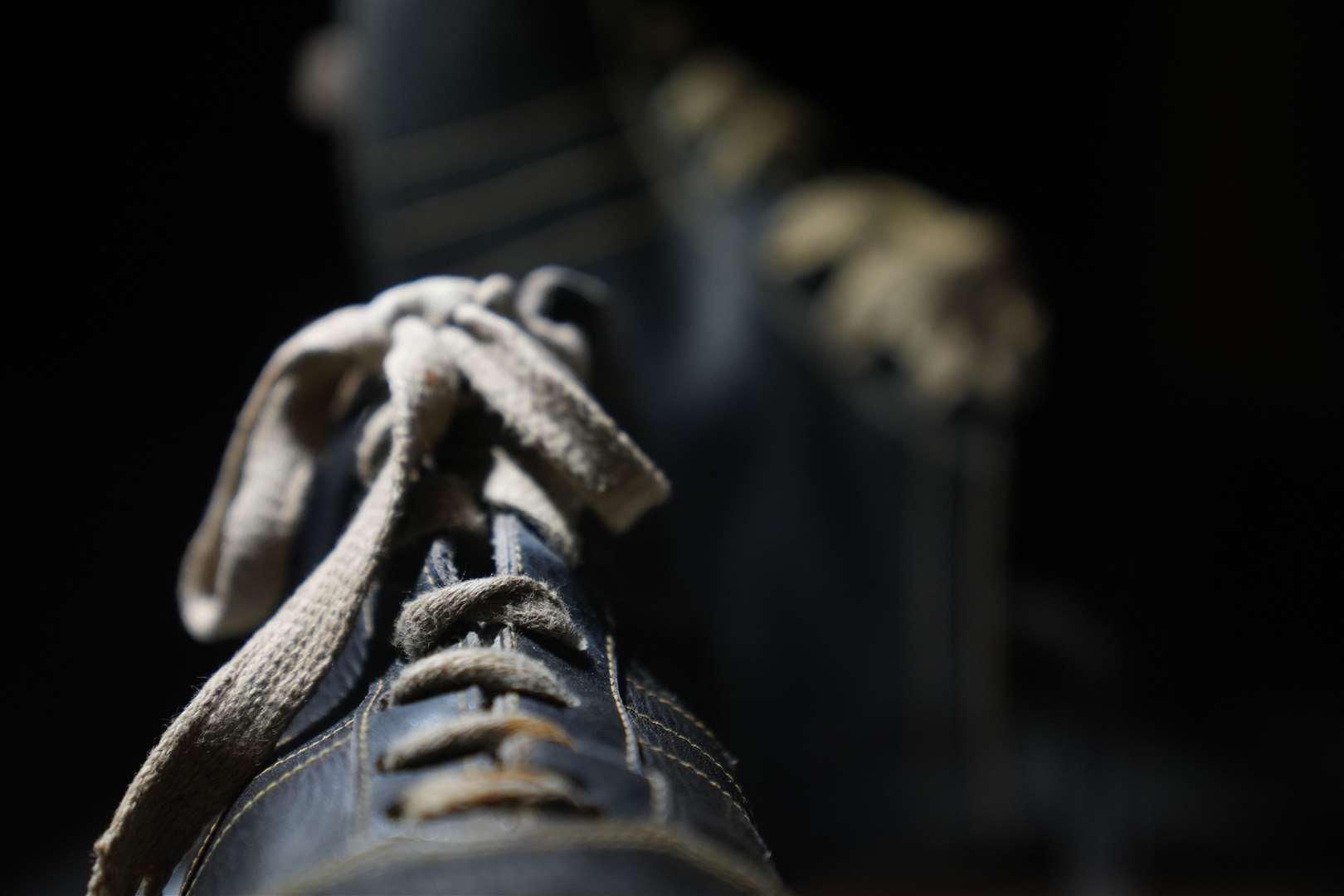 Detail of football boots worn by Jose Leandro Andrade, on display at the Paris 1924: Sport, Art and the Body exhibition (Joe Giddens/PA)