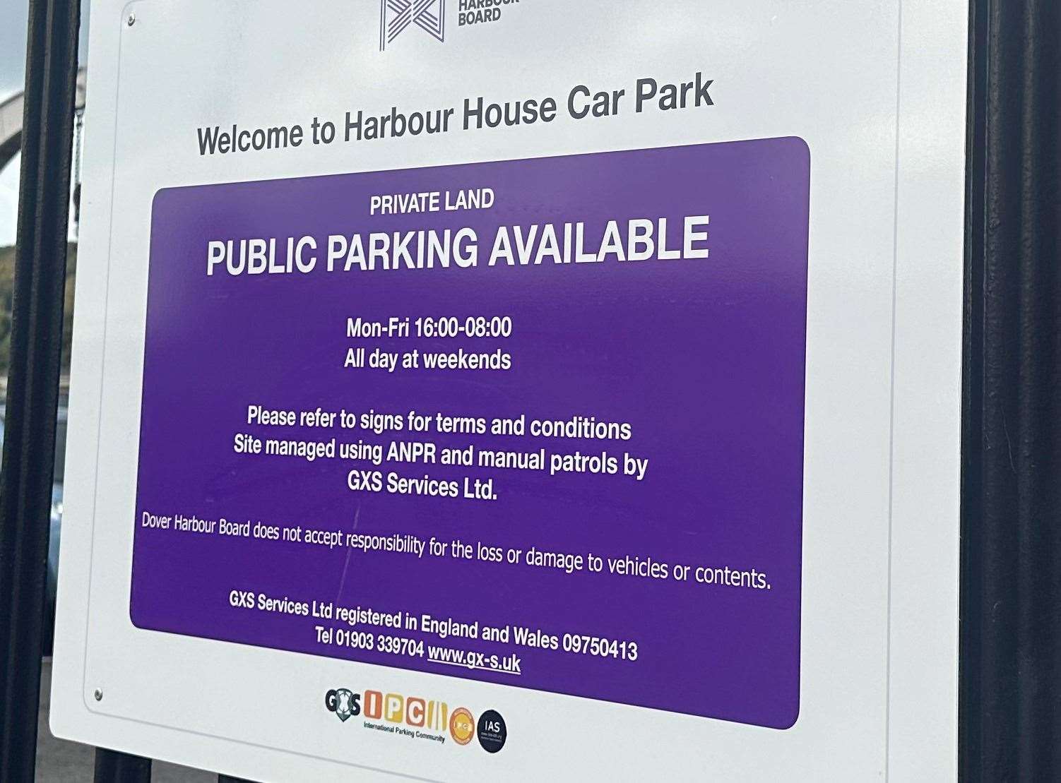 Laura Franklin says the times when the Harbour House Car park is available are in too small a font