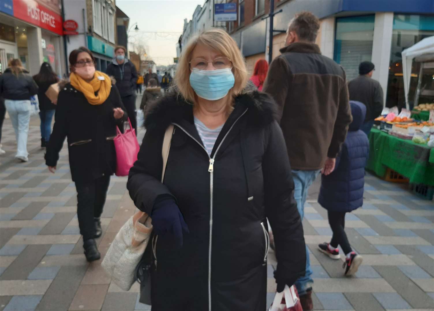 Shopper Julie Fentiman outside M&S in Week Street