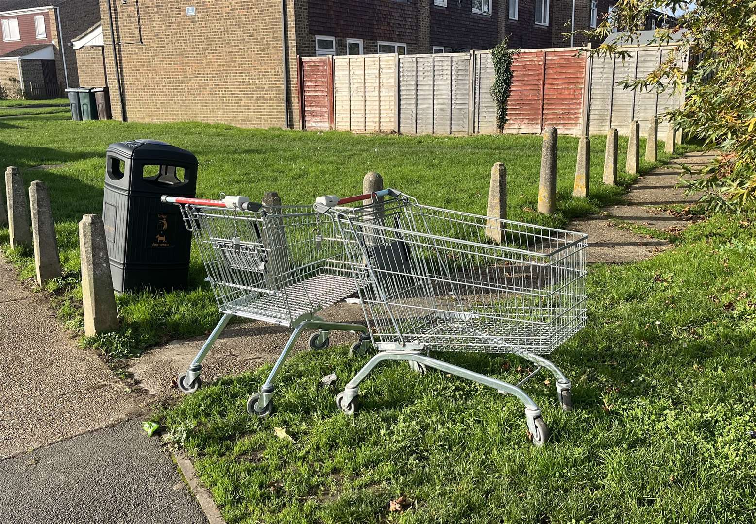 Two trolleys from The Range have been found in Bockhanger