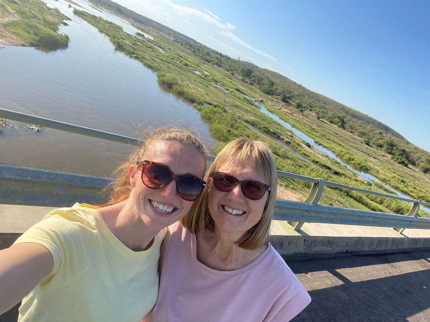 Wendy Pfeiffer, from Sittingbourne, and her daughter Rachael, in South Africa