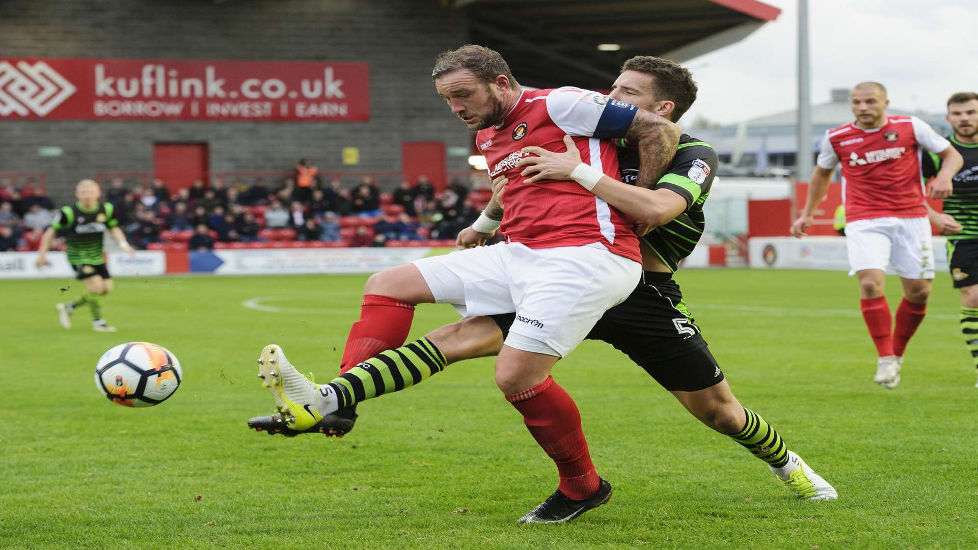 Danny Kedwell battles for the ball against Doncaster Picture: Andy Payton