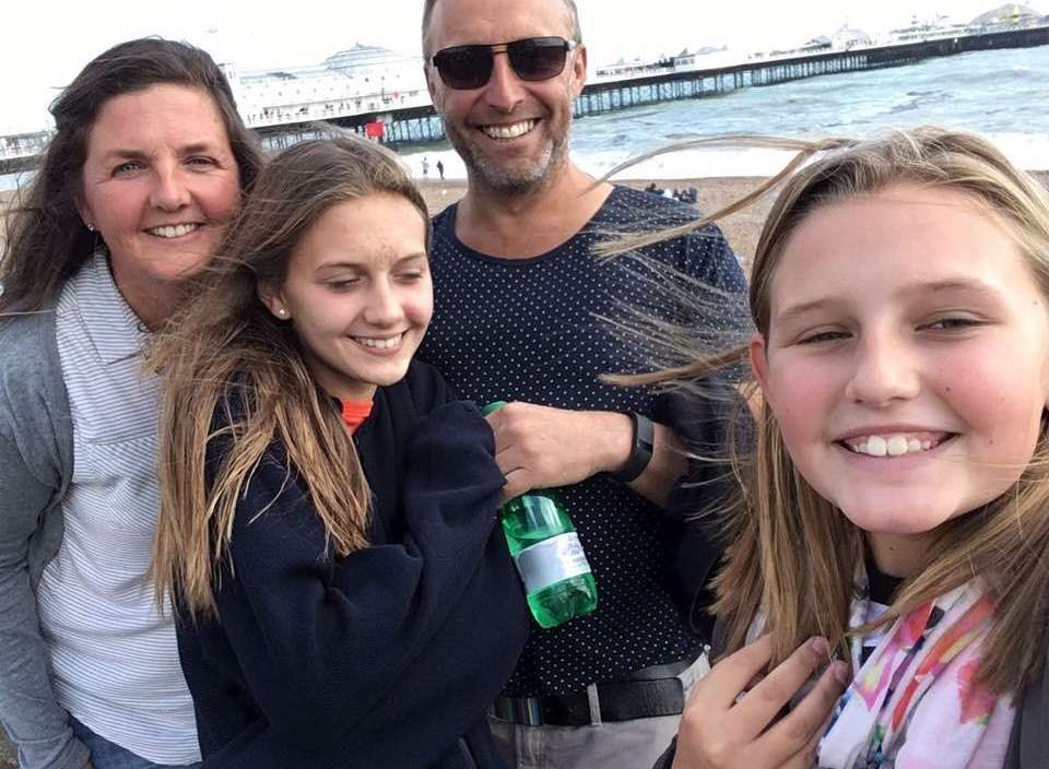 Jayne Light with her husband Kevin Smith and daughters Issy and Connie