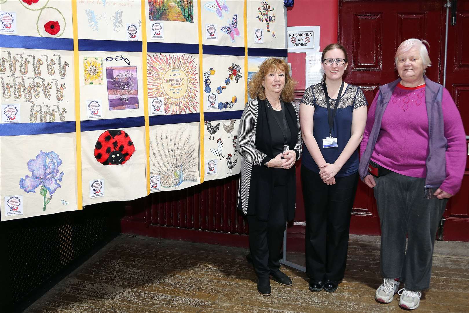 Serve coordinator, Rebecca Bullivant (centre), with bags makers Jackie and Lorraine (7654106)