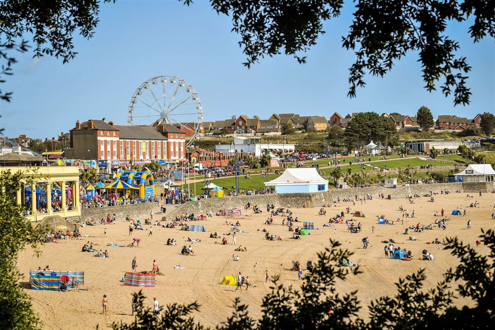 Sunseekers at Barry Island (Ben Birchall/PA)