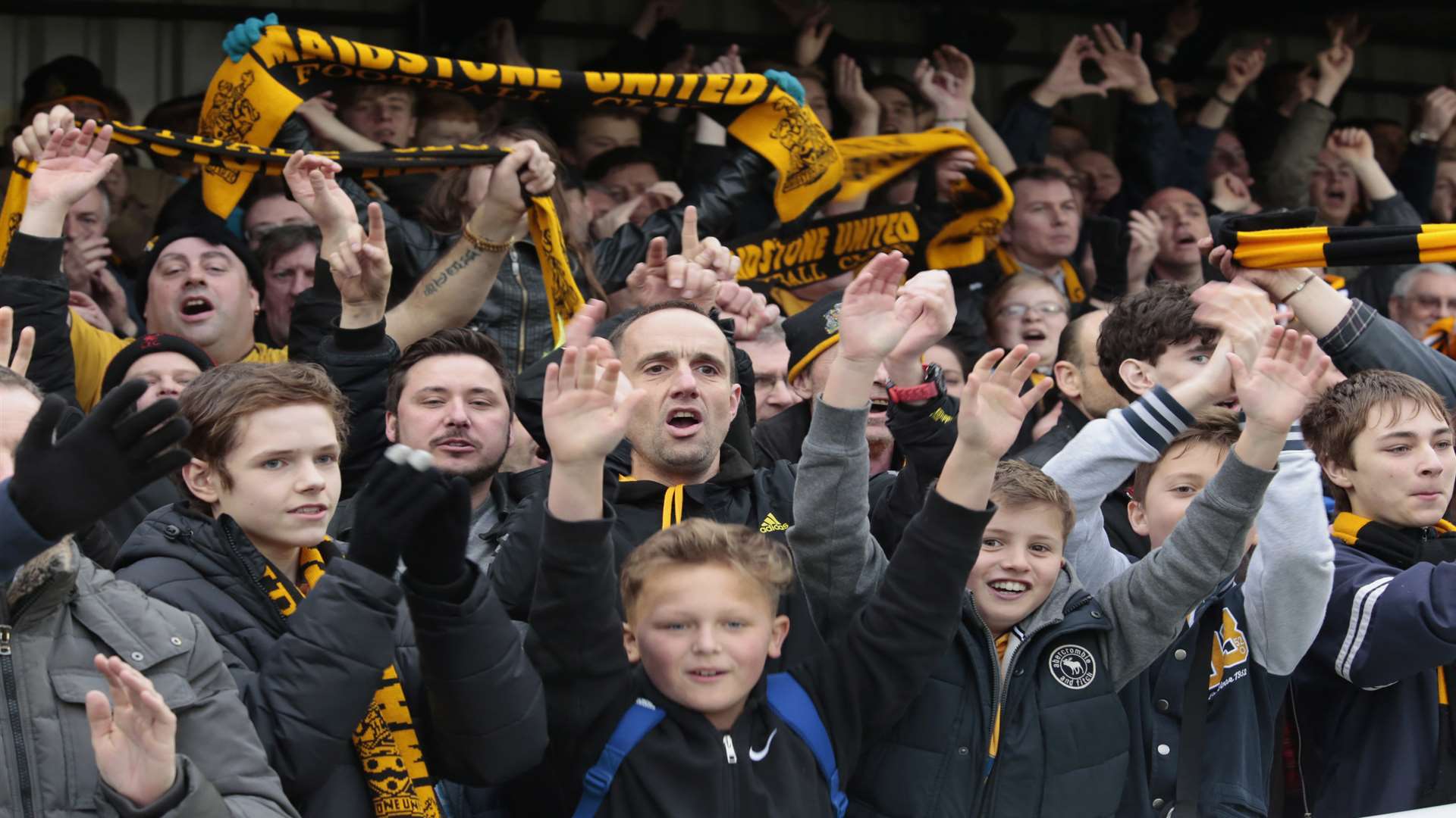 Maidstone's fans in full voice during the derby. Picture: Martin Apps