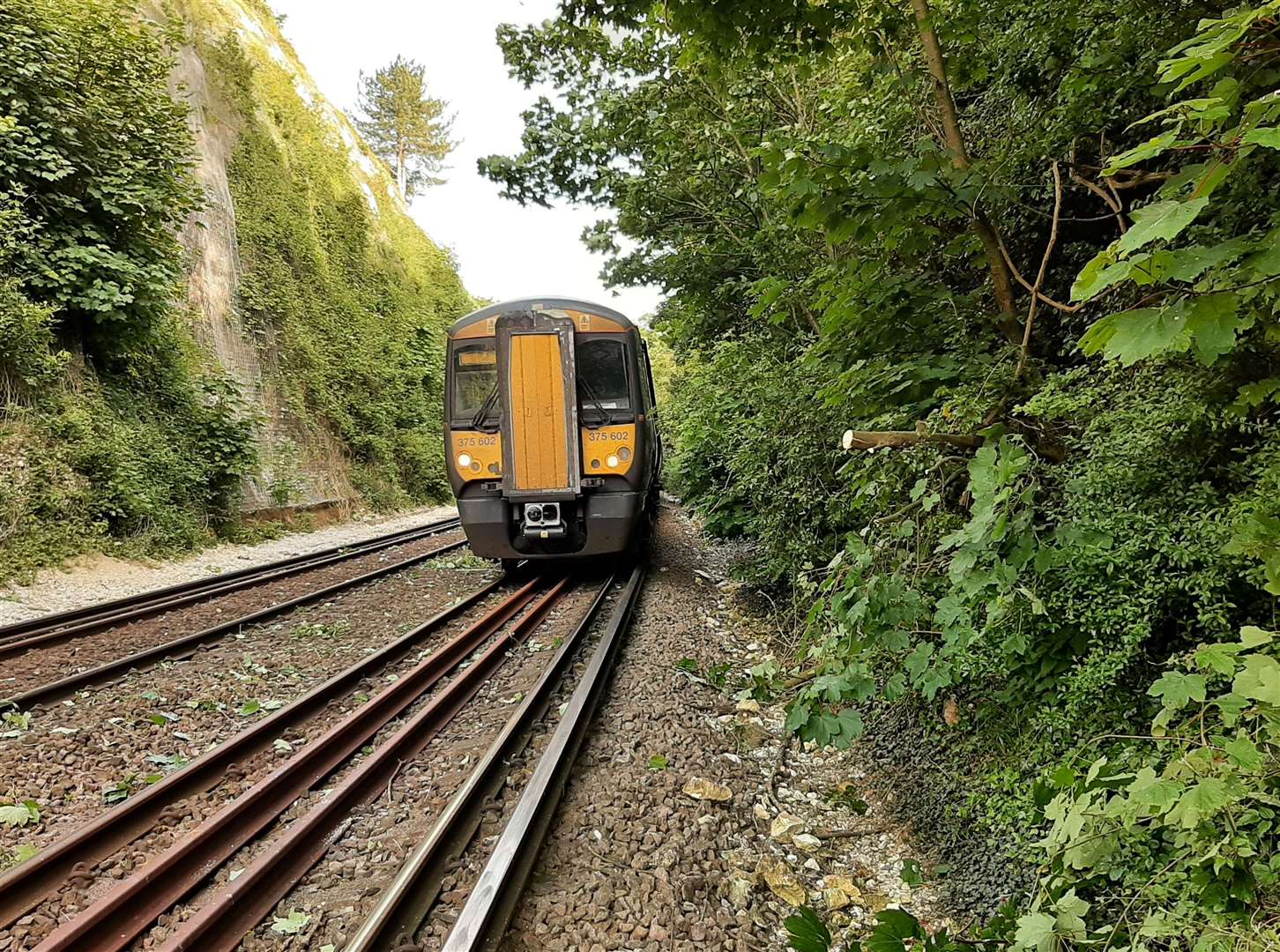 The obstruction on the track has now been removed. Picture: Southeastern on Twitter