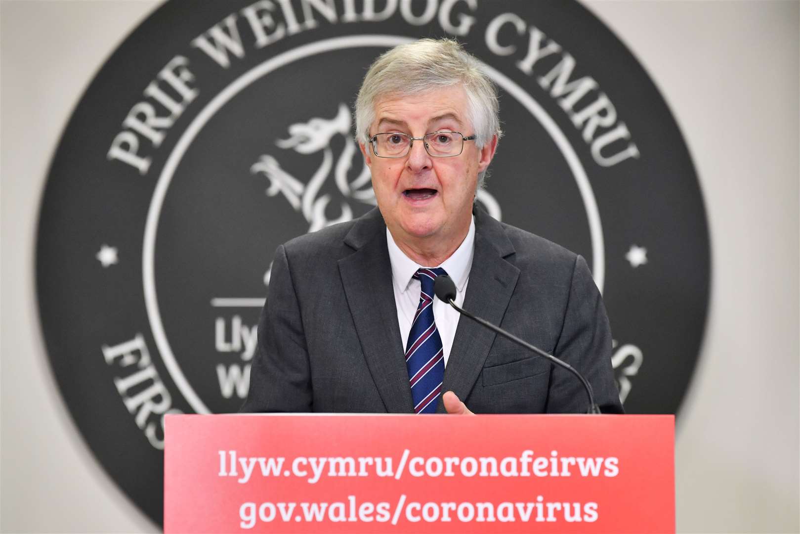 First Minister Mark Drakeford gives an update on Wales’ two-week ‘firebreak’ lockdown (Ben Birchall/PA)