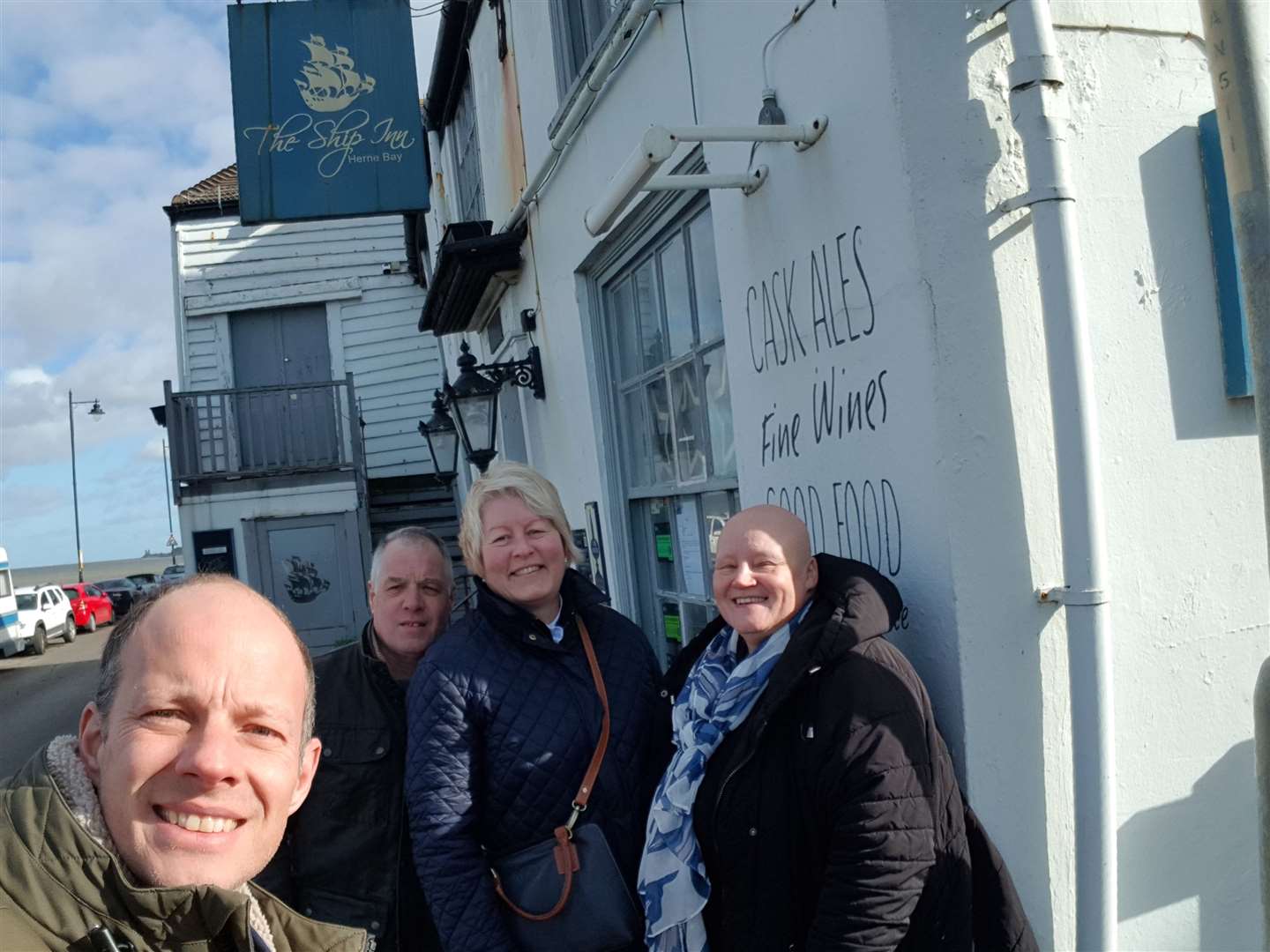 The Save the Ship campaign outside the Herne Bay pub