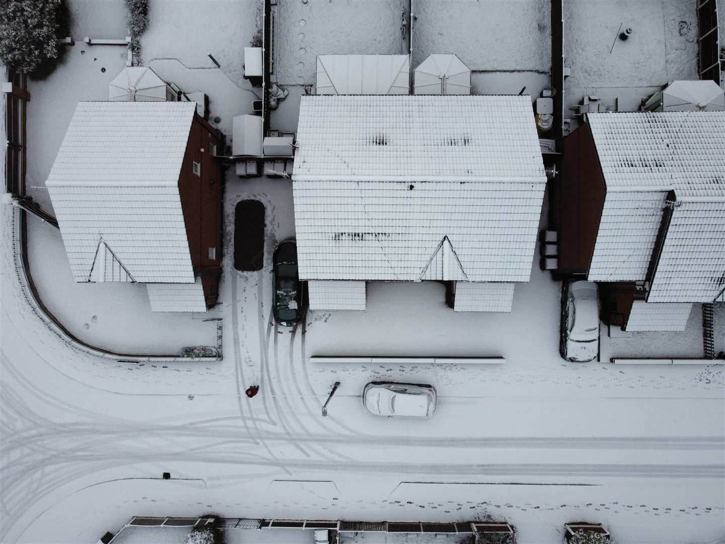 Fresh snow covers roads and footpaths in Lee Park, Liverpool (Peter Byrne/PA)