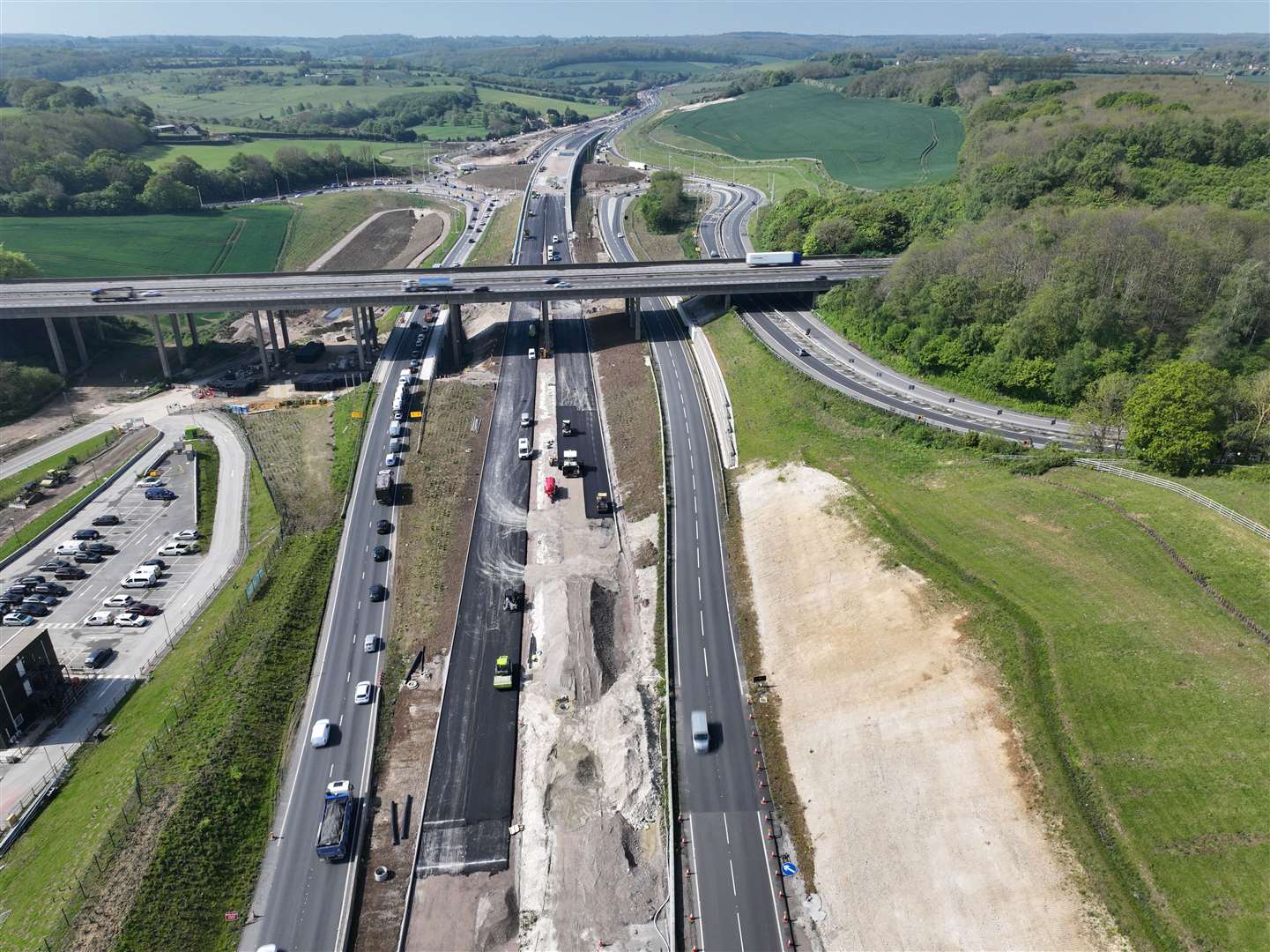 The A249 at Stockbury is currently subject to road works with the creation of a new flyover at the roundabout. Picture: Phil Drew