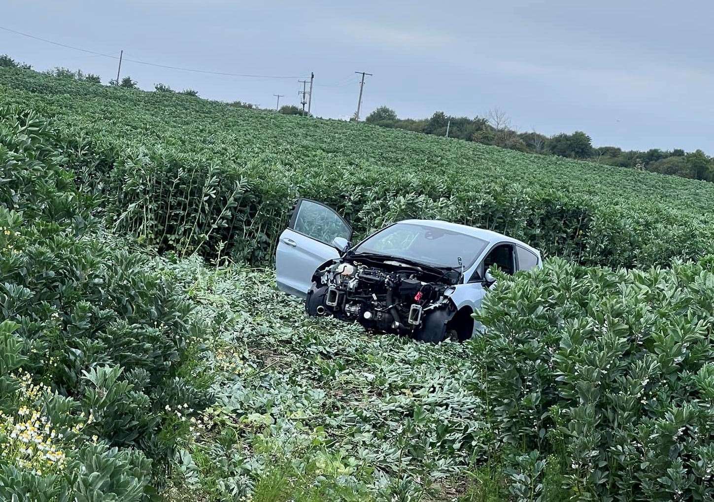 The stripped car was later found abandoned. Picture: Phil Lambert