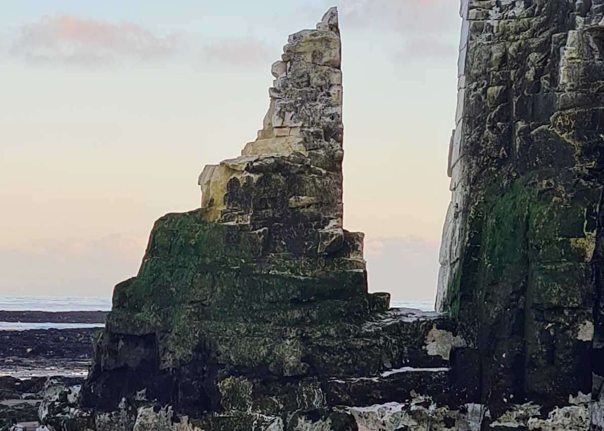 The stack at Botany Bay has eroded. Picture: Thanet Coast Project