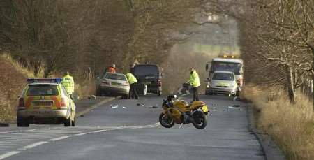 Emergency services at the scene of the crash. Picture: JOHN WARDLEY