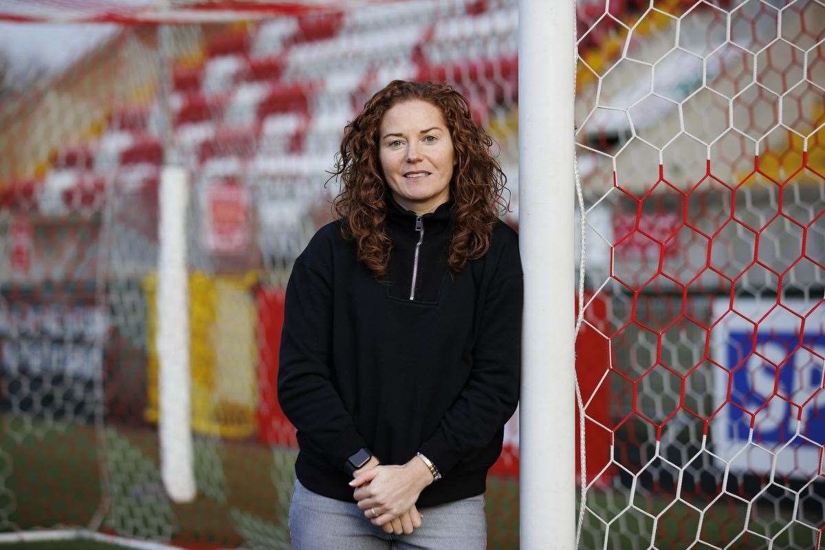 Marissa Callaghan at Solitude football ground, the home of Cliftonville (Liam McBurney/PA)