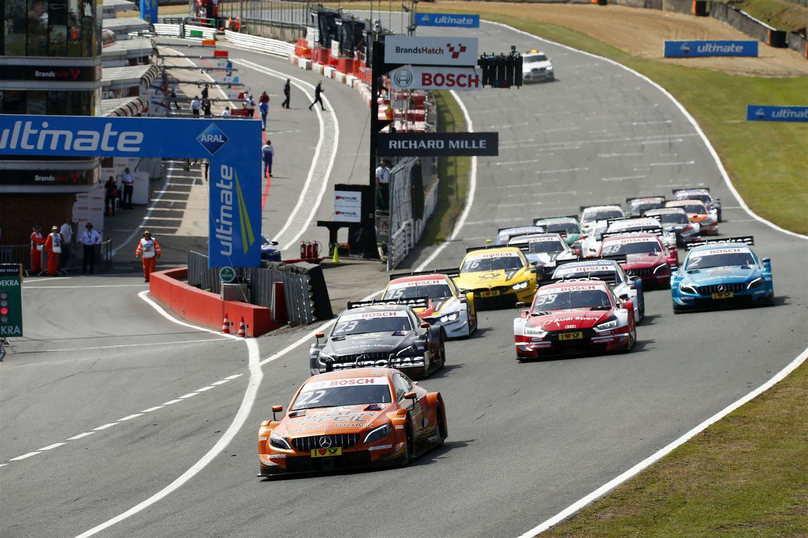 The start of the first DTM race on Saturday. Picture: DTM