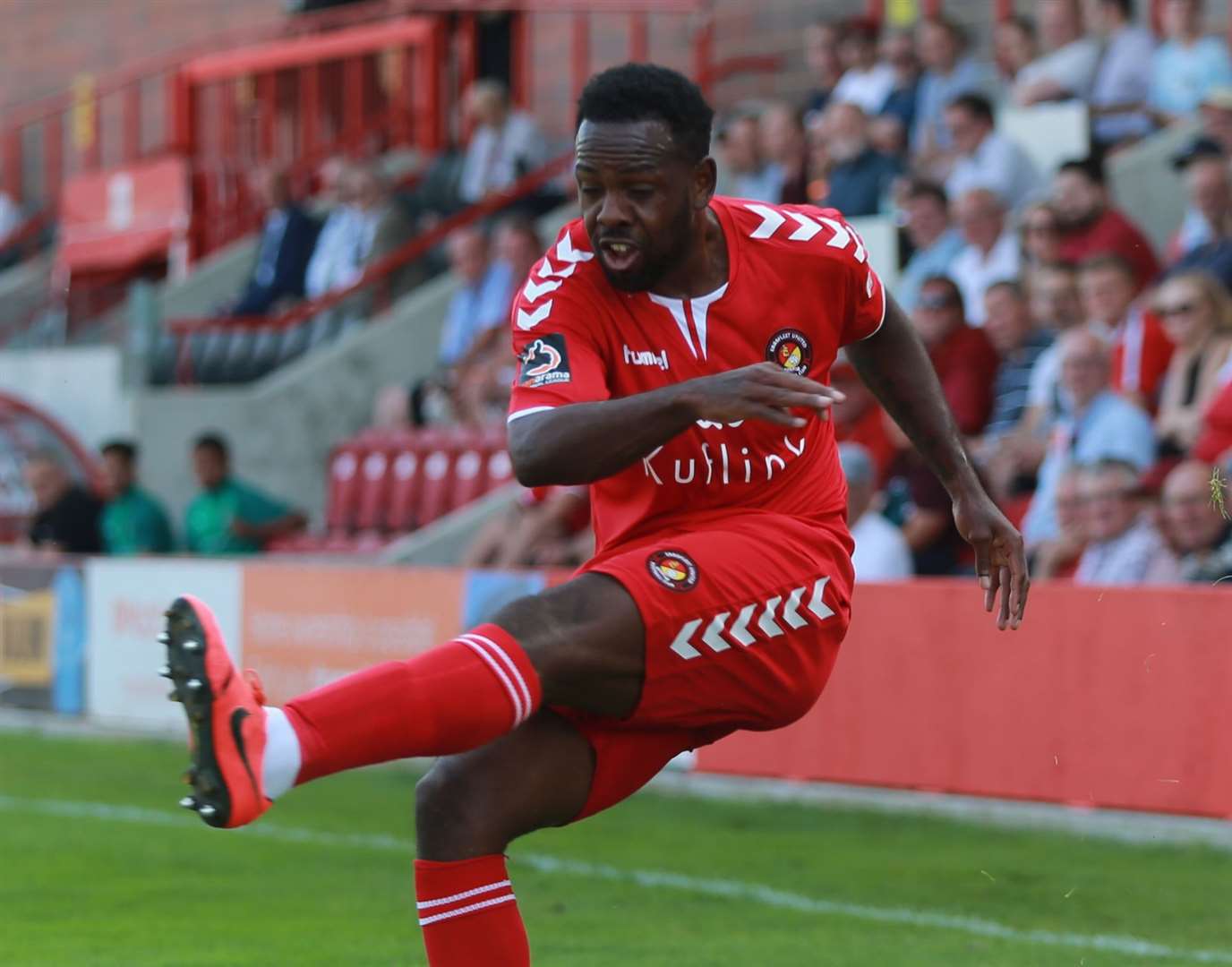 Myles Weston scored Ebbsfleet's stoppage-time equaliser at Woking Picture: John Westhrop