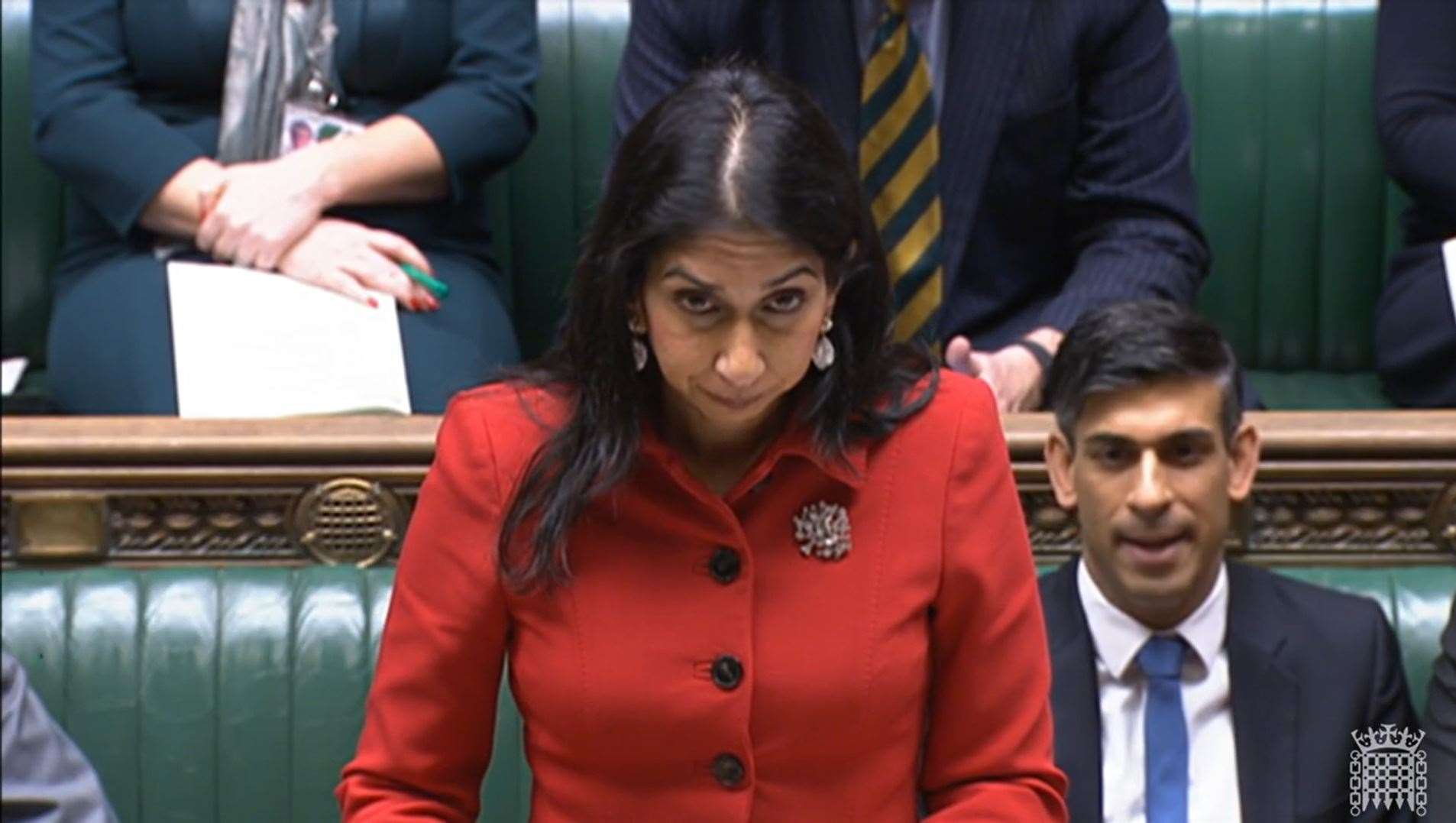 Home Secretary Suella Braverman spoke in the Commons (House of Commons/PA)