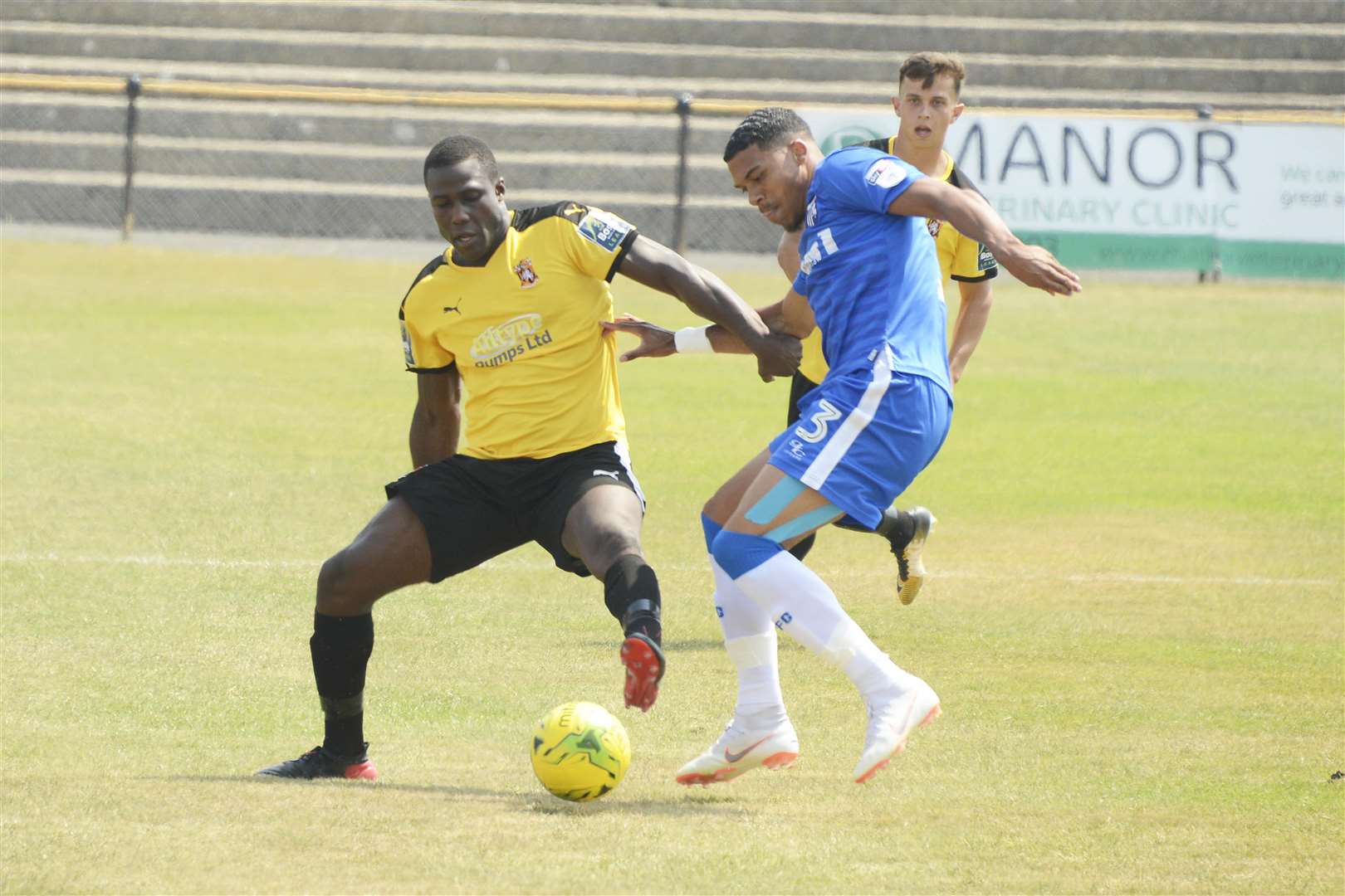 Bradley Garmston challenges for the ball Picture: Paul Amos