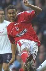 GOAL: Jerome Thomas scores his first Charlton goal against Tottenham on Saturday. Picture: MATT WALKER