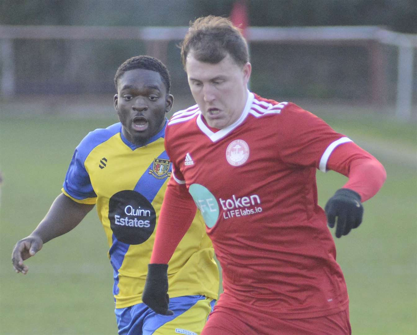 Alex Flisher in action for Hythe against Sittingbourne in the 2019/20 season Picture: Paul Amos