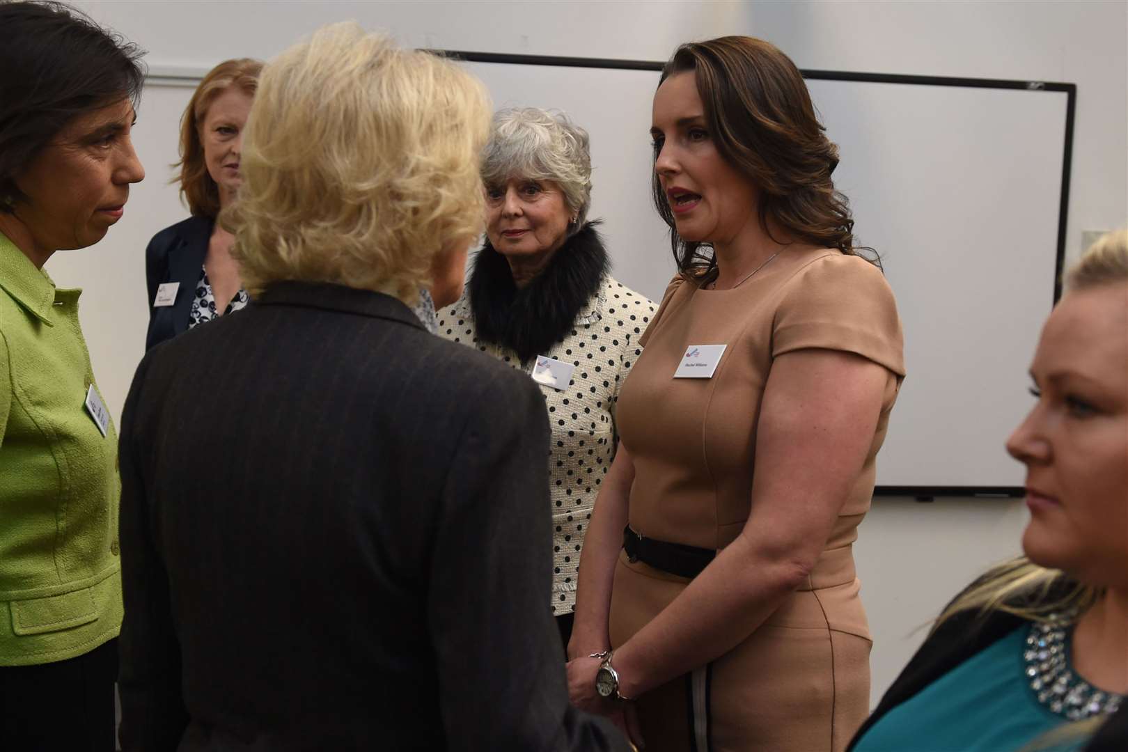 The duchess chats to Rachel Williams, second right, during a previous SafeLives event in London (Jeremy Selwyn/Evening Standard/PA)