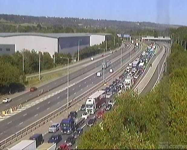 Traffic is piling up on the M20 coastbound. Picture: National Highways