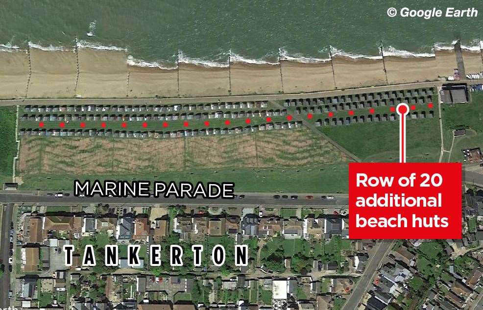 Where the Tankerton huts would have been erected