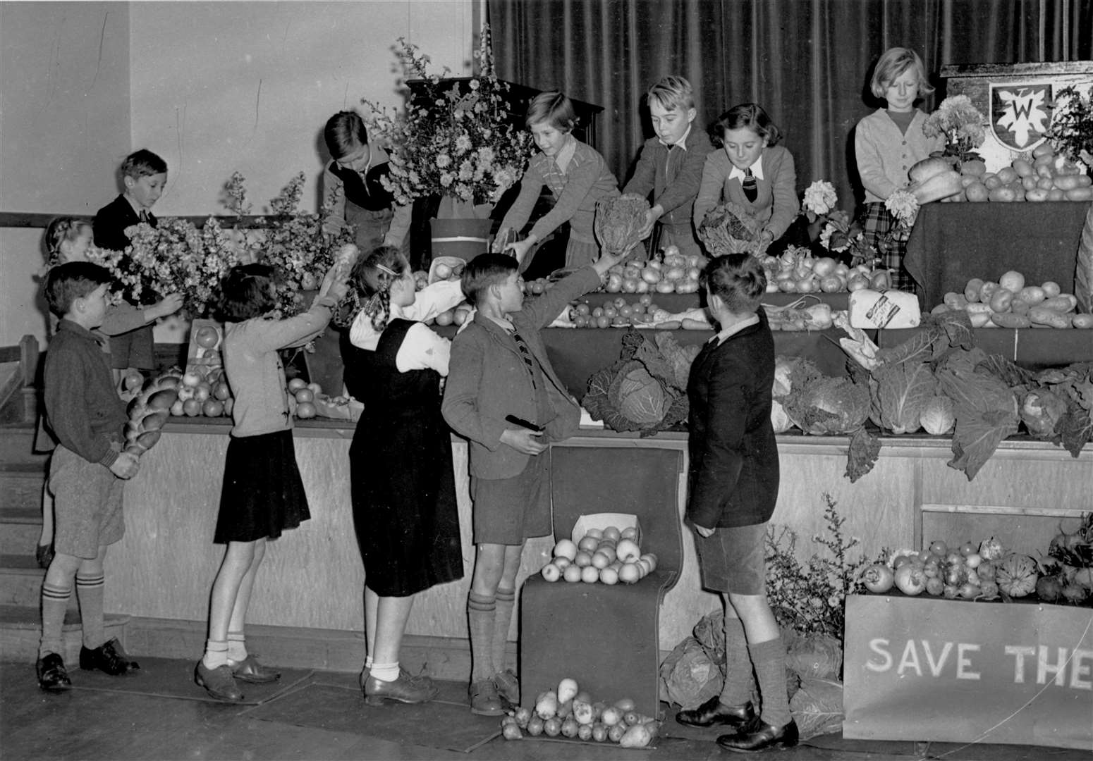 Wincheap County Primary school pupils held a harvest thanksgiving in October 1952