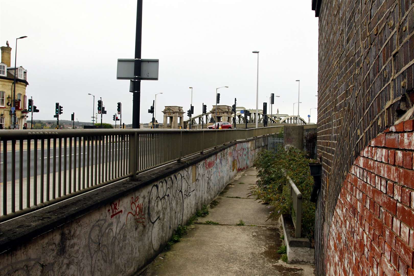 The scene at Rochester Bridge after Peter Beale was stabbed to death