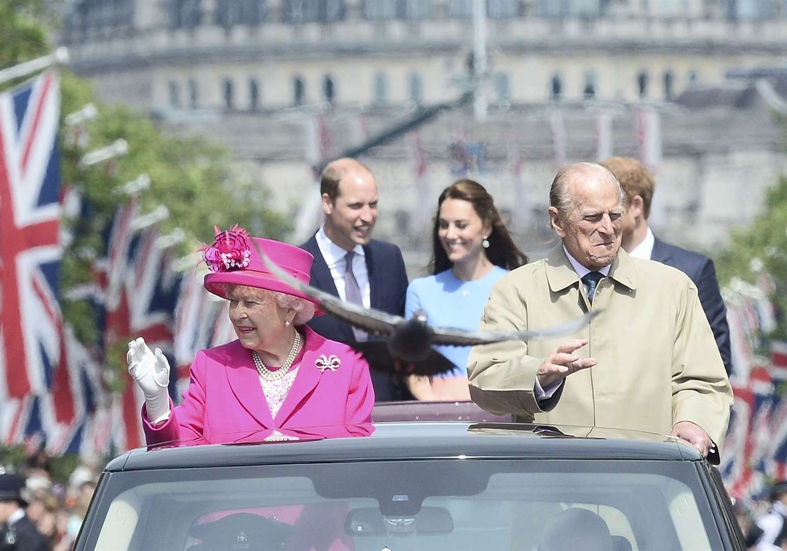 The Queen and the Duke of Edinburgh were greeted by huge crowds when the Queen turned 90 (Toby Melville/PA)