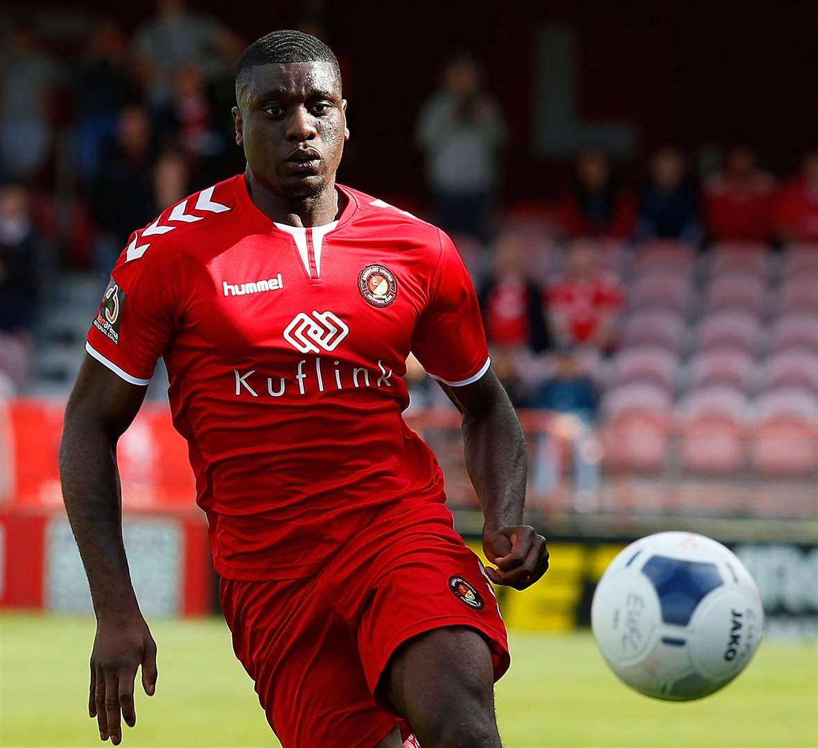 Ebbsfleet's Josh Umerah - on target against Torquay. Picture: Andy Jones