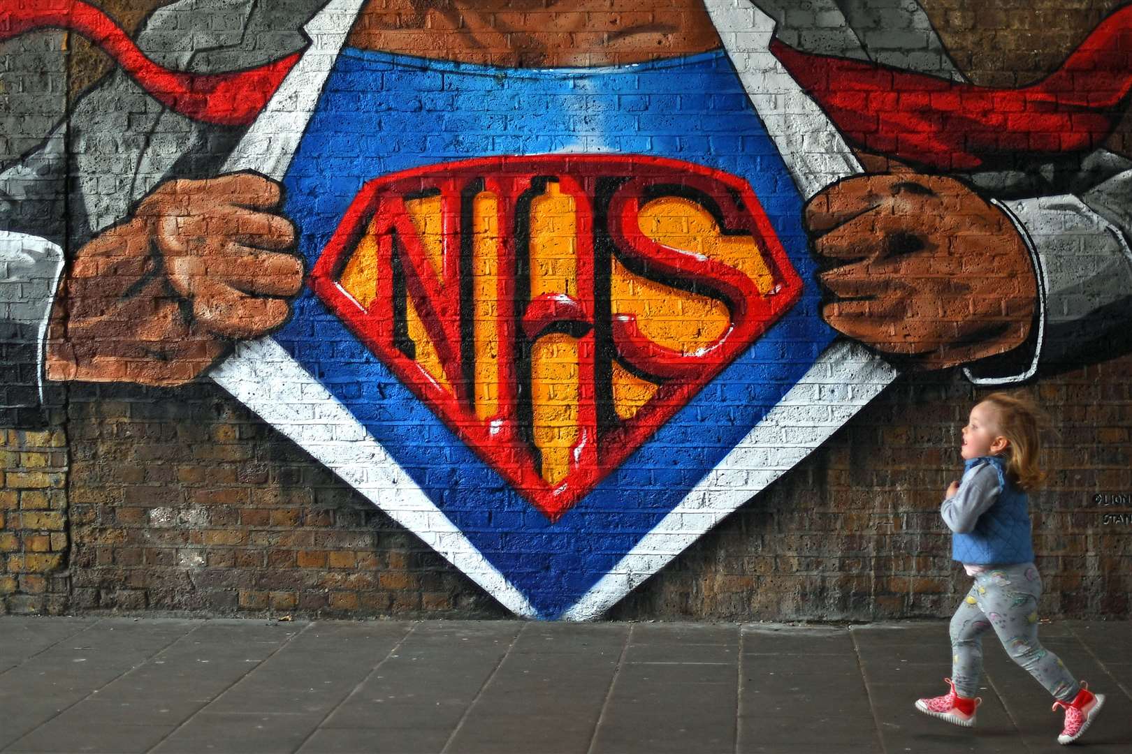 Street art in support of the NHS, near Waterloo Station, London (Victoria Jones/PA)