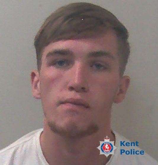 Cameron Jeffery, 21, of Fir Tree Villas, Vale Road, Hawkhurst, was jailed at Maidstone Crown Court for four years and eight months. Picture: Kent Police