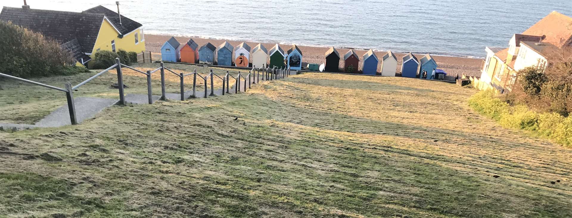 Beach huts overlooking the sea