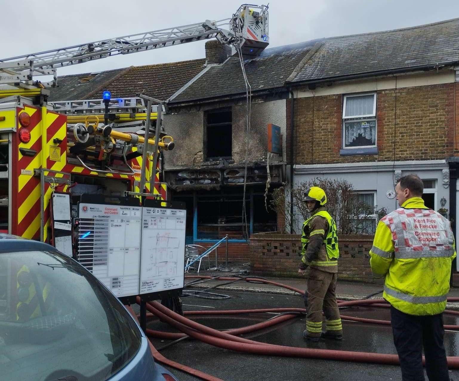 The blaze last weekend spread to a flat above the shop. Picture: Katie Whitcombe