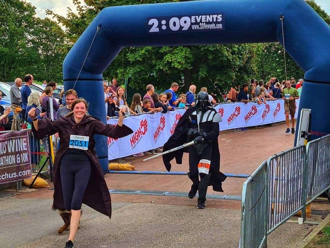 Simon has practised running in the Darth Vader costume which he got from a friend (Simon Best/PA)