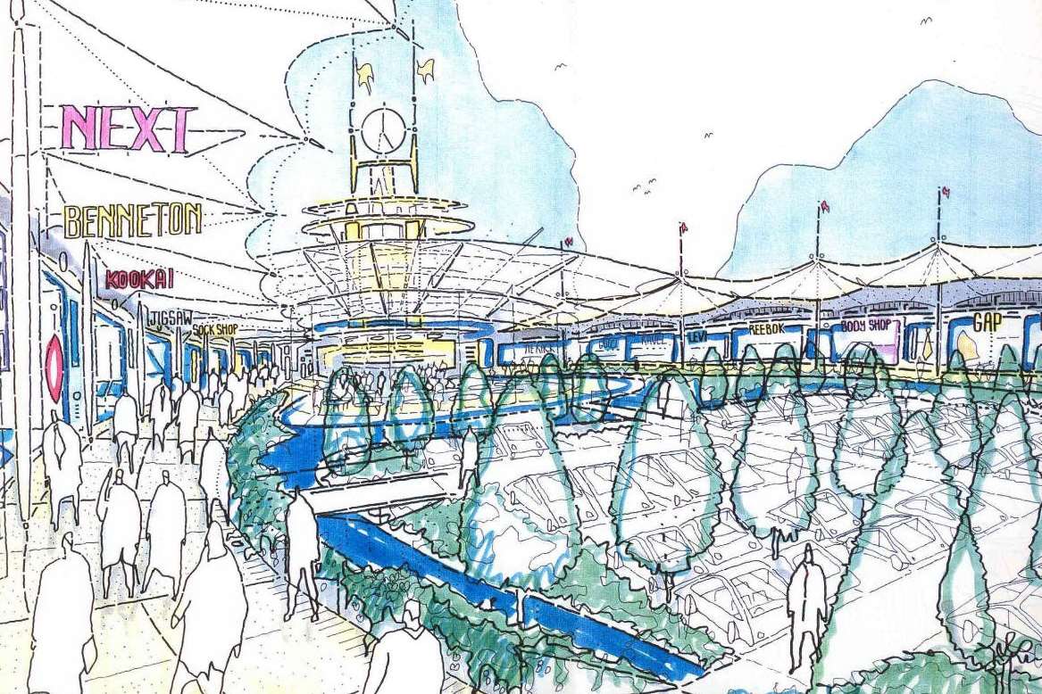 The original artist's impression of the designer outlet