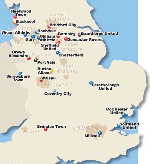 Gillingham's League 1 opponents are mainly northern based next season