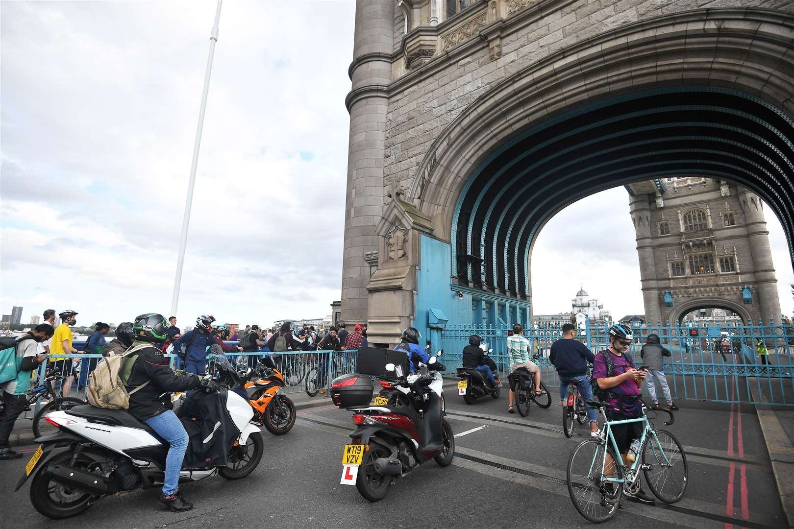 Traffic and pedestrians waited for over an hour (Victoria Jones/PA)