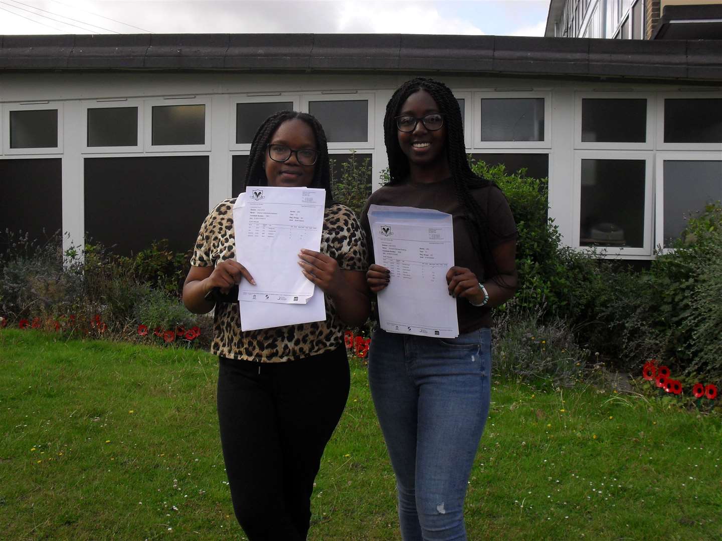 Highsted Grammar pupils collecting their results