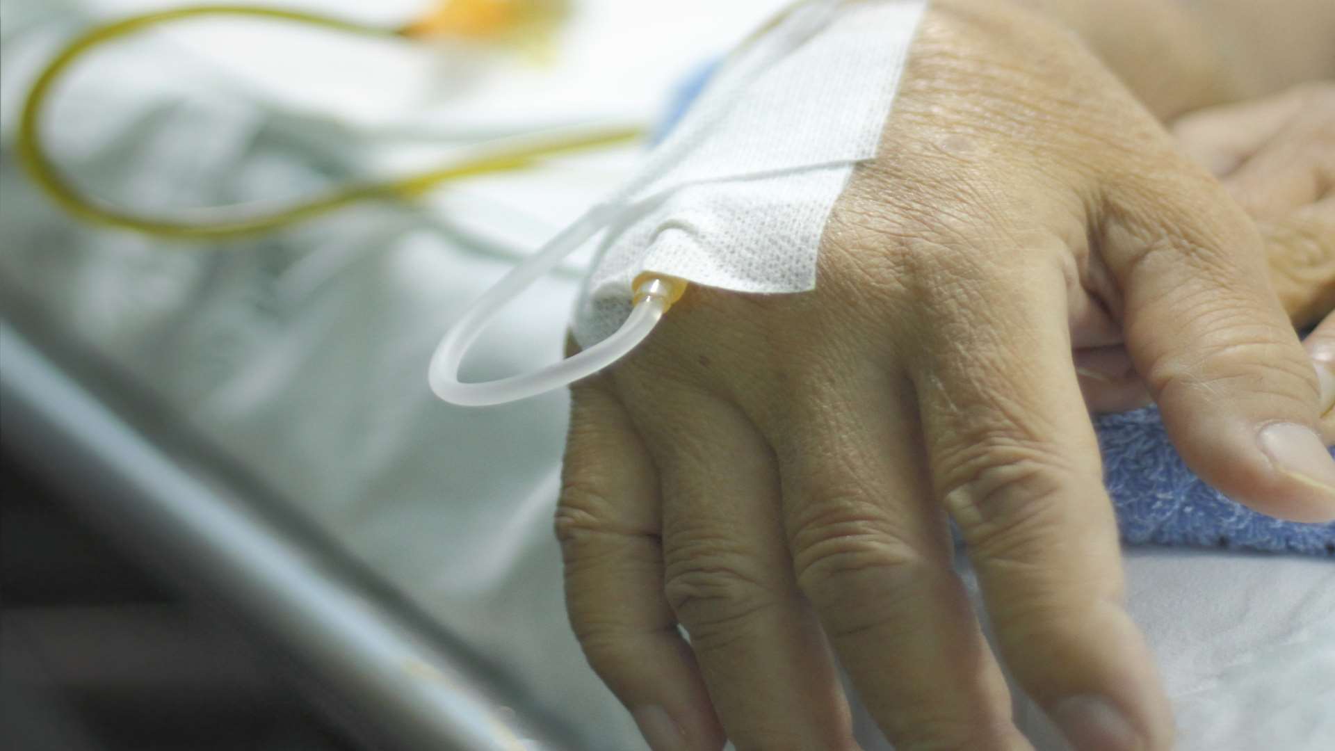 A patient receives care in hospital. Stock picture