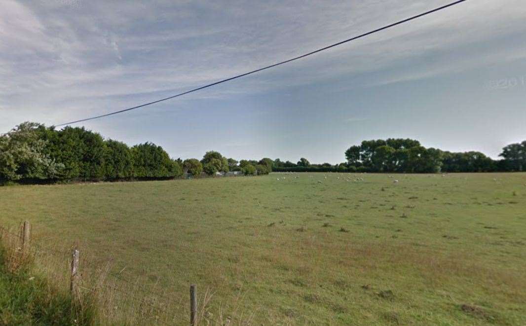 The site off Ashford Road, New Romney, where the homes are proposed to be built. Picture: Google