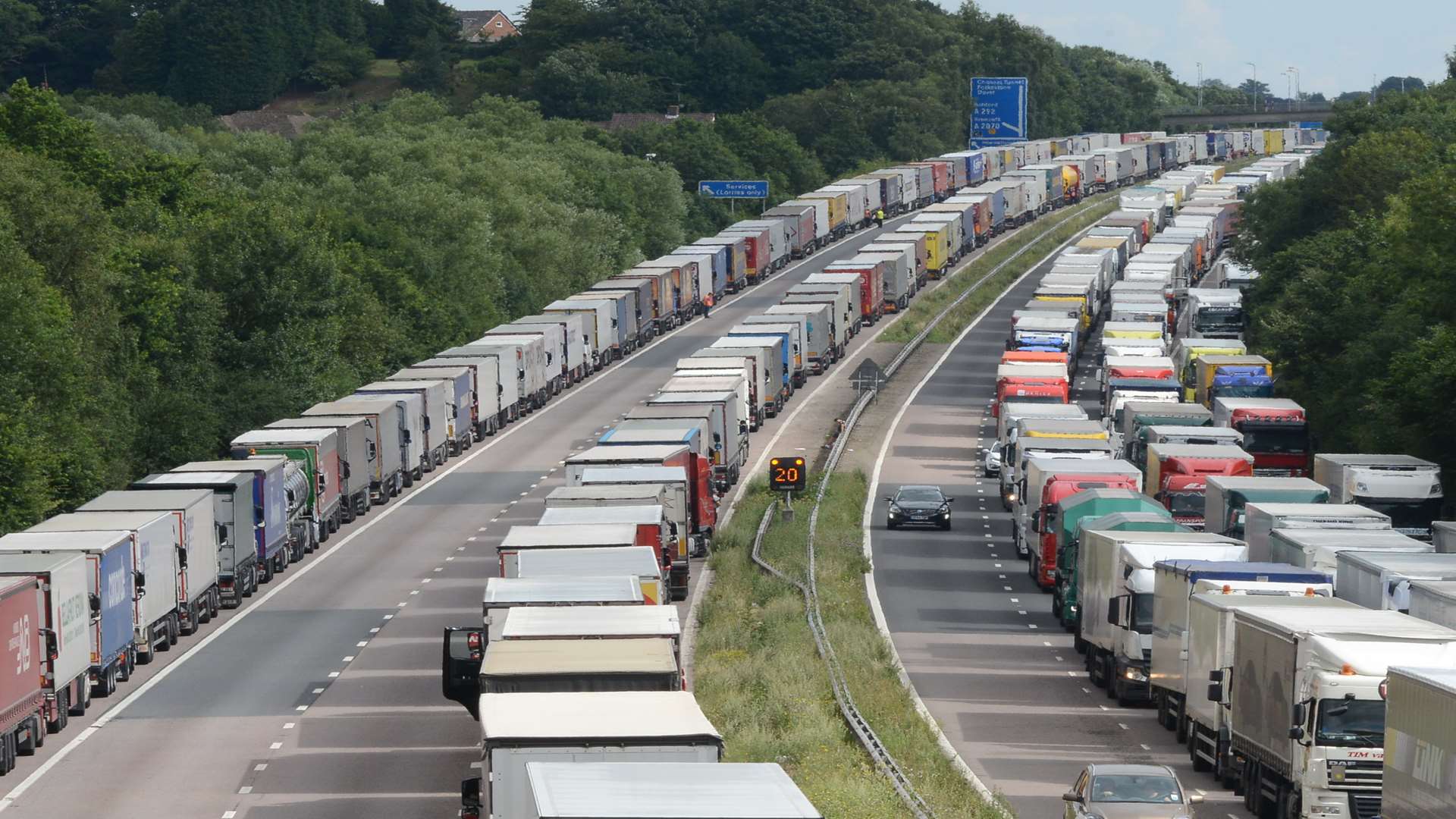 Operation Stack between Junction 9 and 10 of the M20. Library image.