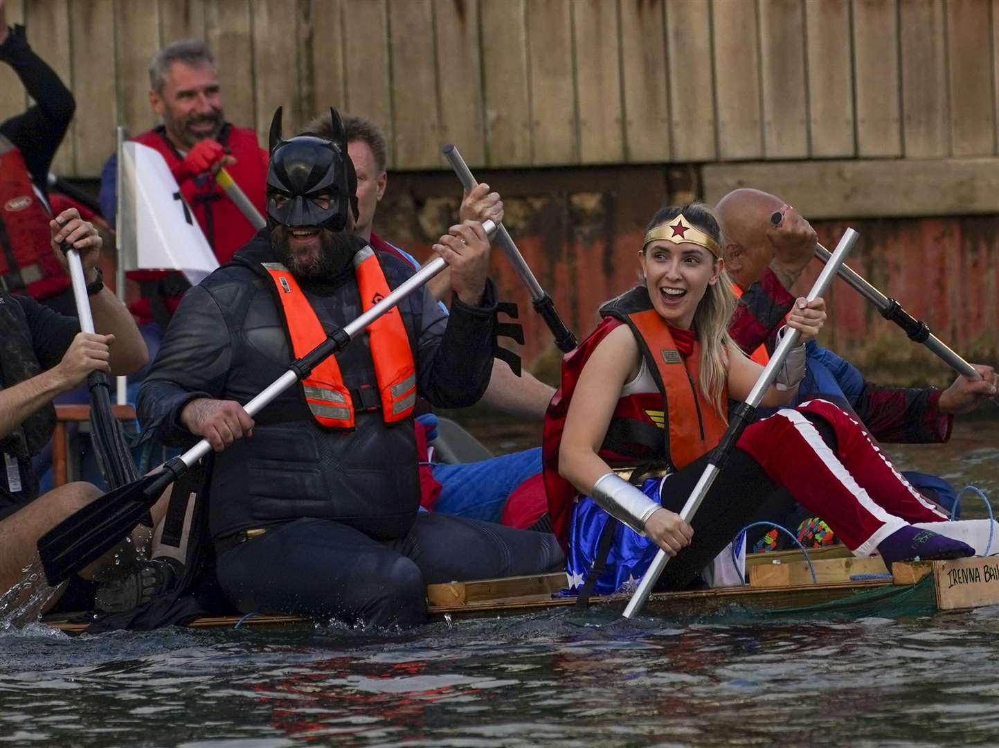 Batman and Wonder Woman were among those taking part (Steve Parsons/PA)