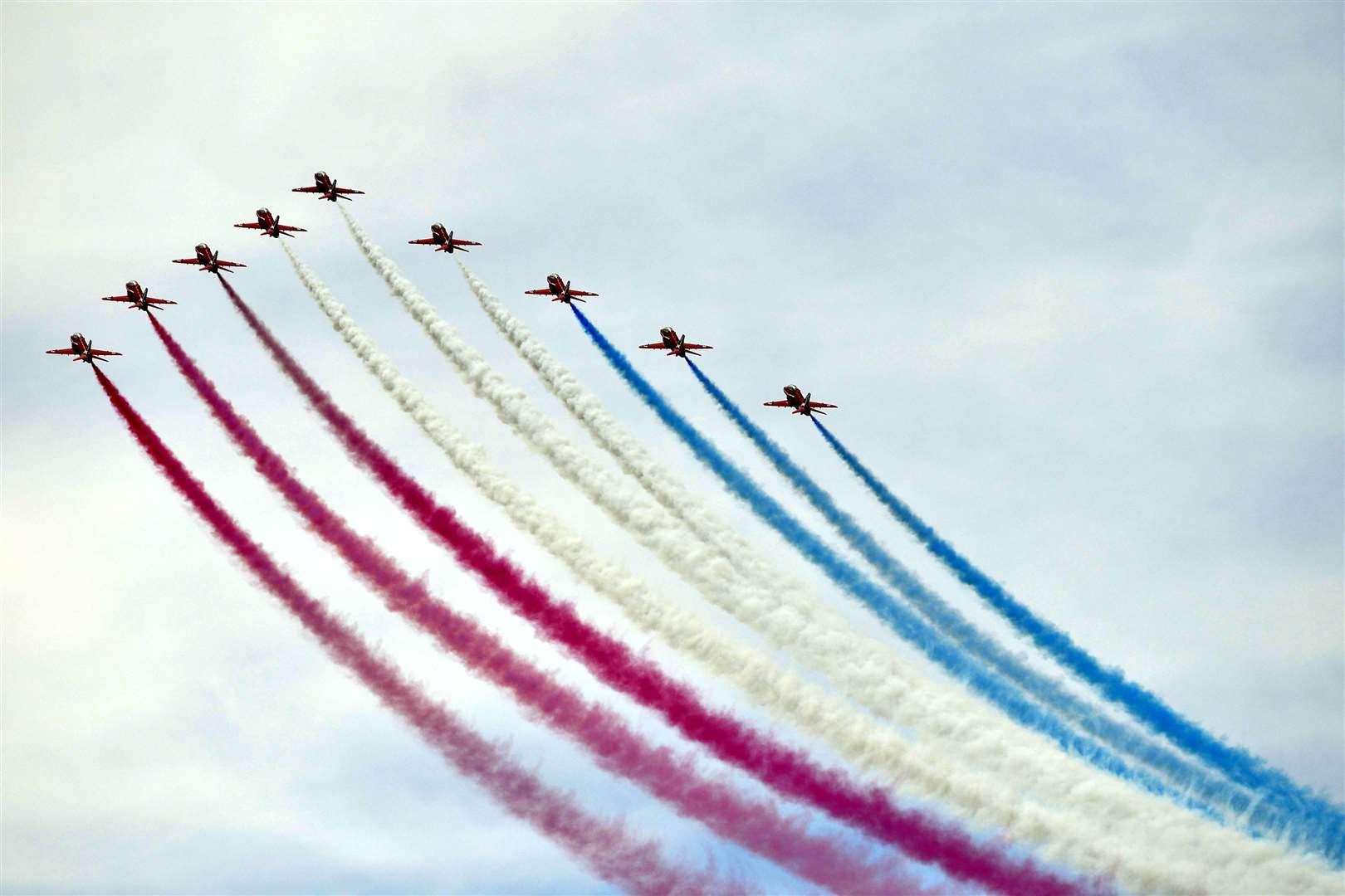 Red Arrows open the show in 2014. Picture: Gary Browne