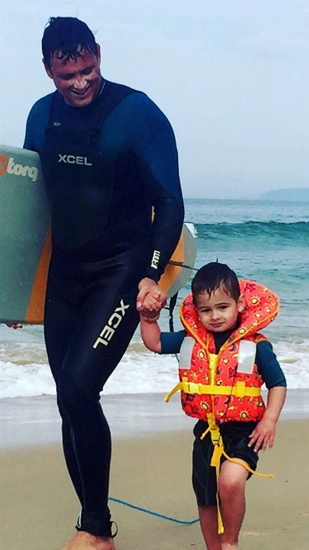 Liam is a budding surfer (Family handout)