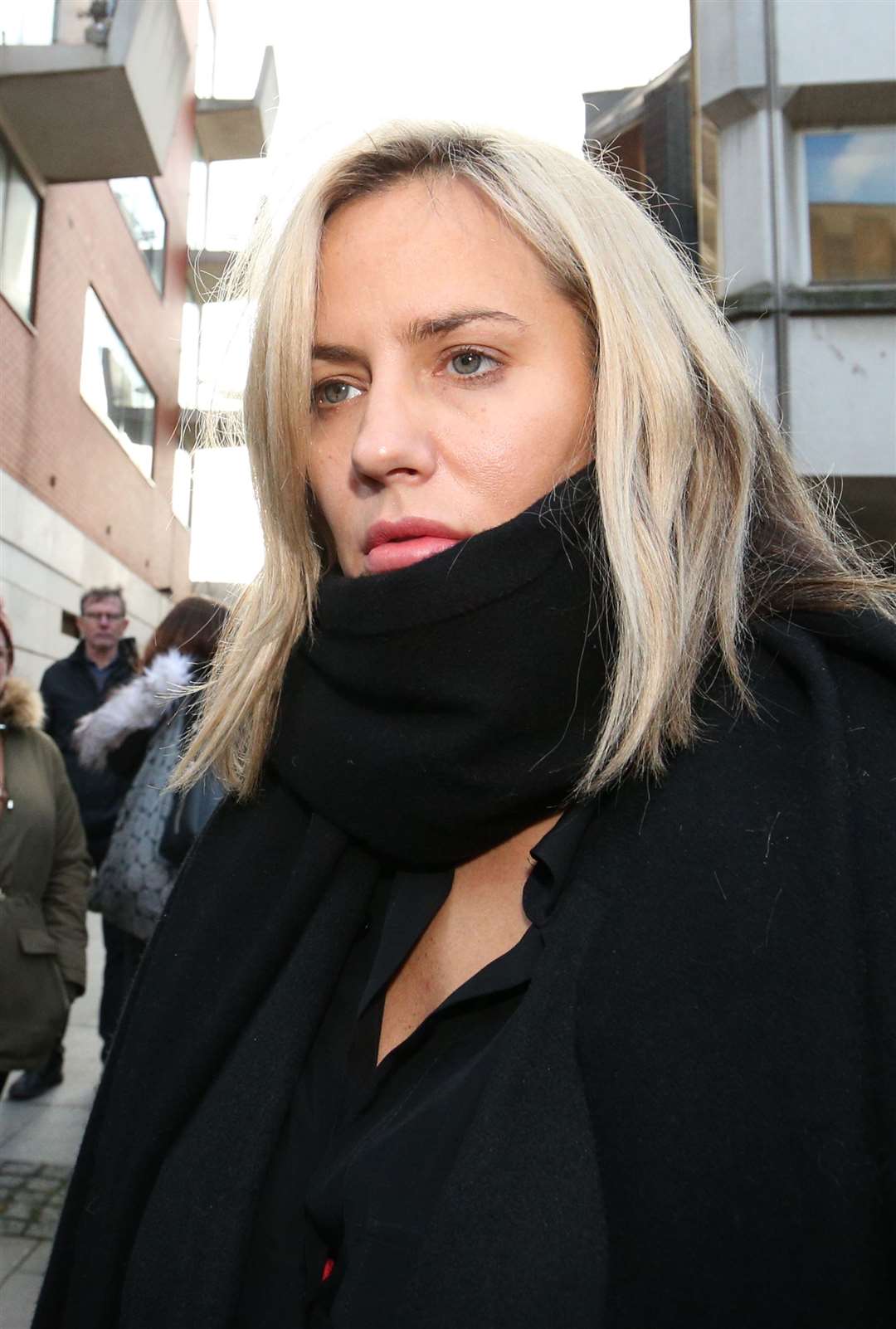 Caroline Flack leaving Highbury Corner Magistrates’ Court where she pleaded not guilty to assaulting boyfriend Lewis Burton in December 2019 (Jonathan Brady/PA)